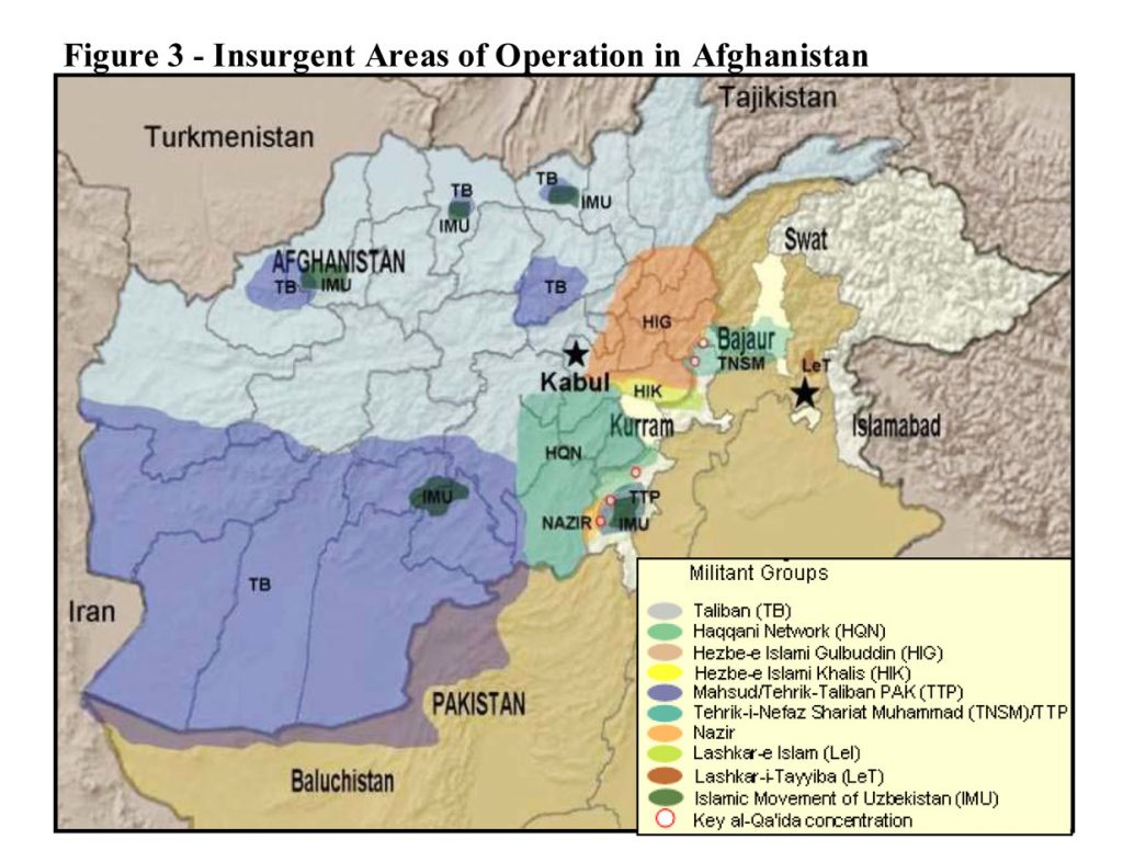 Insurgent Regions in Afghanistan and Pakistan