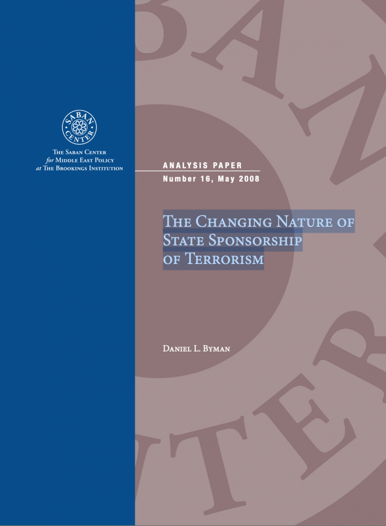 The Changing Nature of State Sponsorship of Terrorism, 2008