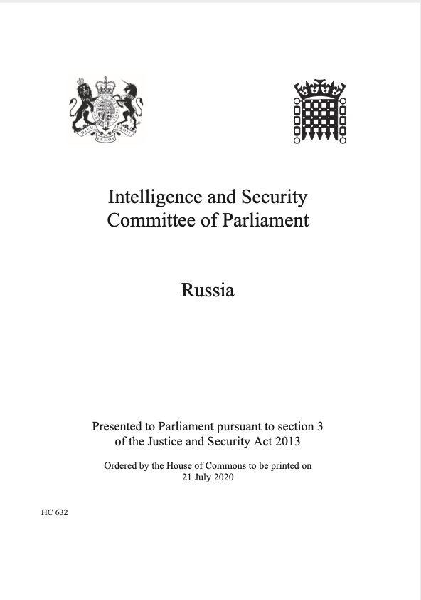 Intelligence and Security Committee of Parliament.  Russia, 2020