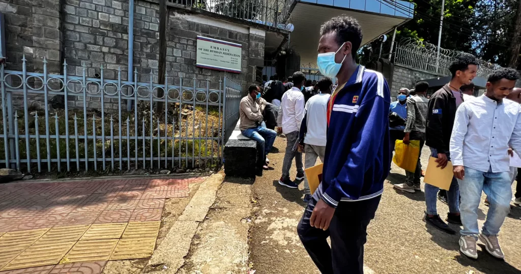 ethiopians queue up to volunteer for russias fight in ukraine