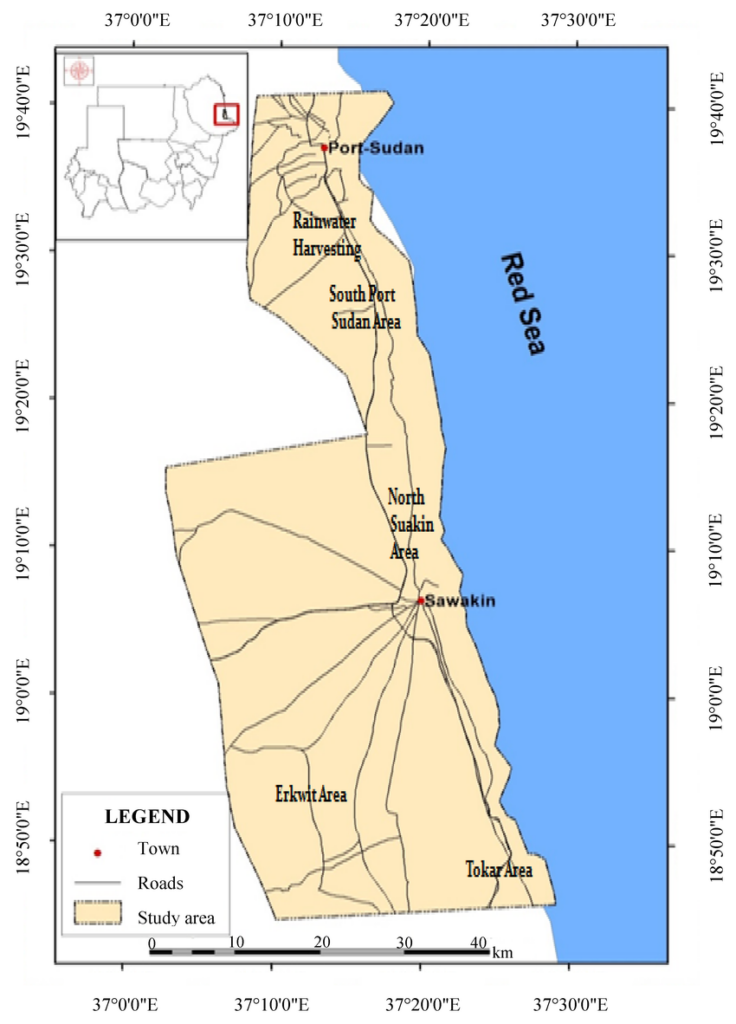 Map showing the study area along the Sudanese Red Sea coastal plain south of Port Sudan.tif