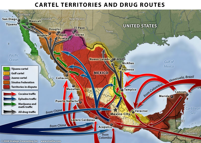 STRATFOR Mexican drug cartels map