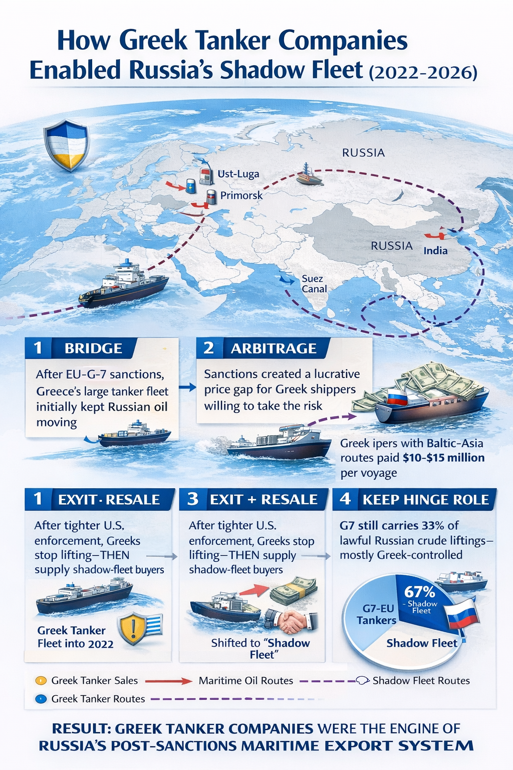 Shadow Fleet Routes The Greek Connection: How Shipowners Sustain Russia’s Shadow Oil Fleet ...
